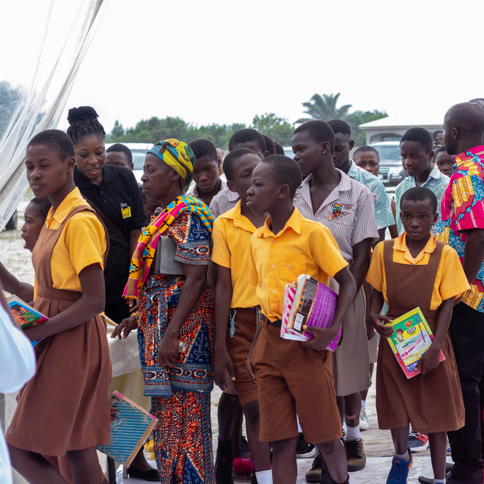 Group of school children